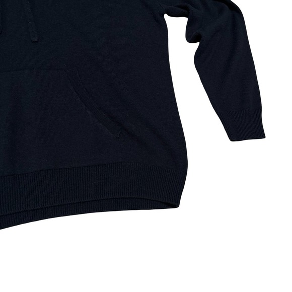 True Craft Women's Knit Drawstring Hoodie Navy Blue Size Large 24 x 24 - Picture 3 of 6